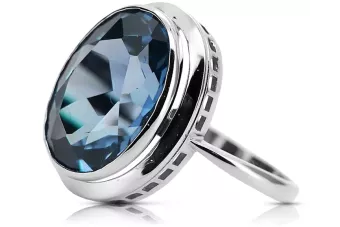 Ασημένιο δαχτυλίδι Ρωσικό 925 με Aquamarine vrc285s Vintage