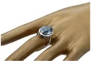 Srebrny pierścionek Rosyjski 925 z Akwamarynem vrc285s Vintage