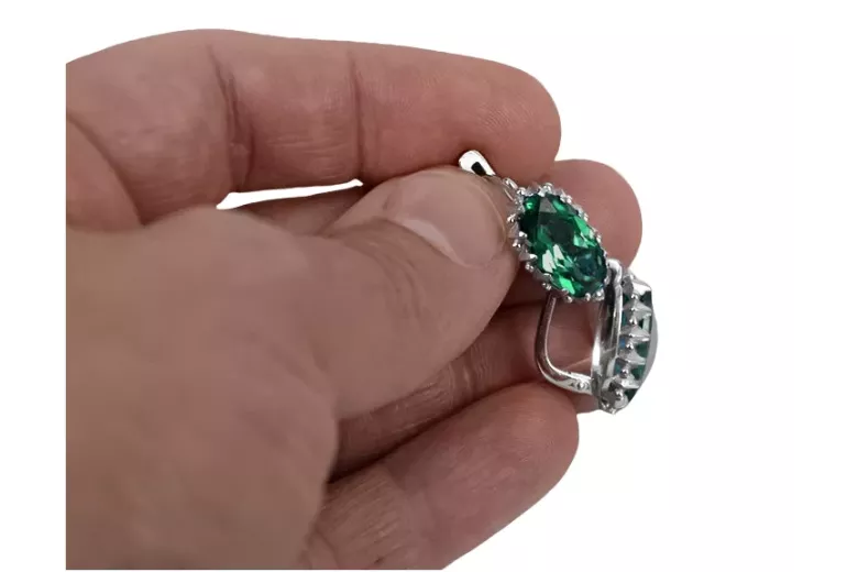 Silver 925 Vintage emerald earrings vec174s