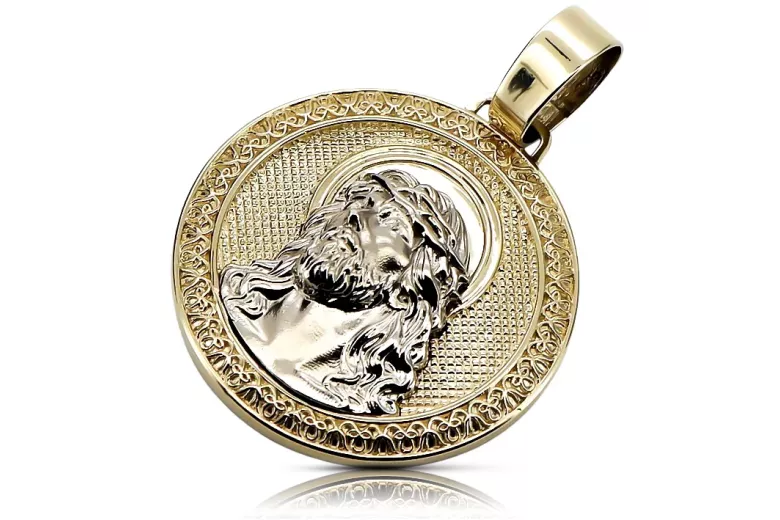 Colgante de icono de medallón de Jezus ★ https://zlotychlopak.pl/es/ ★ Oro 585 333 bajo precio