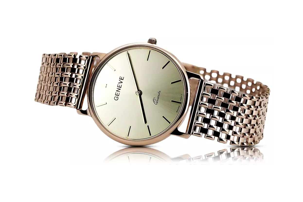 Ανδρικό ρολόι από κόκκινο ροζ χρυσό 14k 585 Geneve mw004r&mbw004r Ανδρικό ρολόι από κόκκινο ροζ χρυσό 14k 585 Geneve mw004r&mbw004r