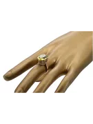 Złoty pierścionek z czerwonego różowego 14k złota 585 z peridotem vrc130 Vintage