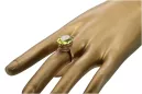 Złoty pierścionek z czerwonego różowego 14k złota 585 z peridotem vrc130 Vintage