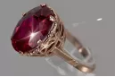 Złoty pierścionek z czerwonego różowego 14k złota 585 z Rubinem vrc130 Vintage