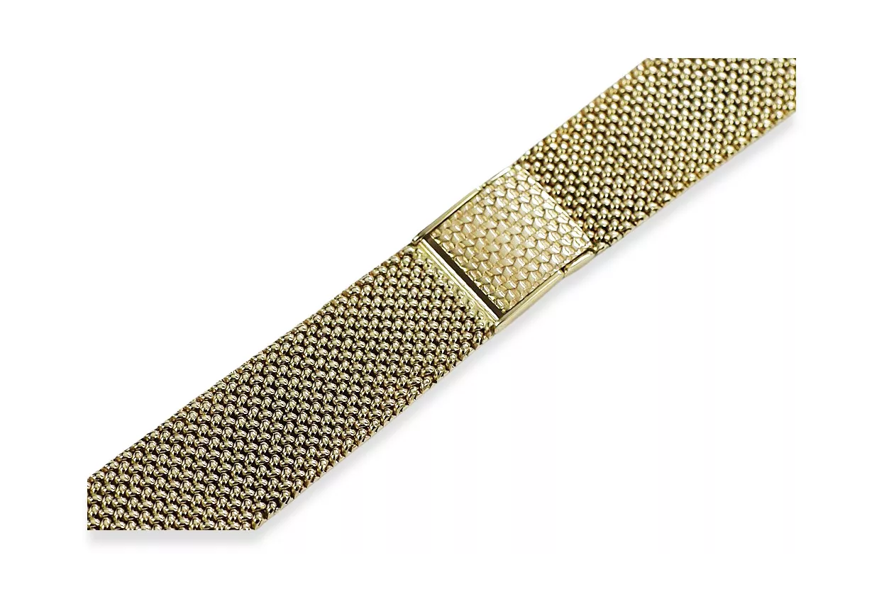 Montre Tissot Geneve pour homme en or jaune 14 carats, bracelet 18 mm mbw021y