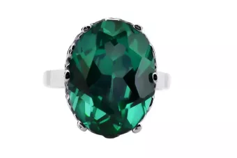 Ασημένιο δαχτυλίδι Ρωσικό 925 με Emerald vrc130s Vintage