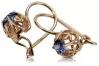 Vintage earrings made of 14k 585 rose gold with Sapphire vec145