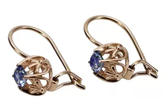 copy of Вінтажні сережки з рожевого золота 14k 585 з александритом vec145