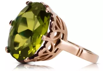 Silver 925 Rose Gold Plated Peridot Ring vrc130rp Vintage