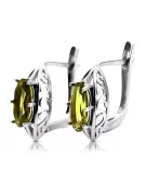 Vintage 925 Silver peridot earrings vec141s Russian Soviet style