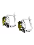 Vintage 925 Silver peridot earrings vec141s Russian Soviet style