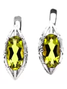 Vintage 925 Silver peridot earrings vec141s Russian Soviet style