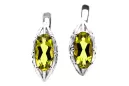 Vintage 925 Silver peridot earrings vec141s Russian Soviet style