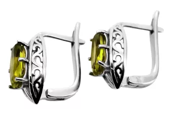 Vintage 925 Pendientes peridot de plata vec141 estilo soviético ruso