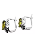 Vintage 925 Silver peridot earrings vec141s Russian Soviet style