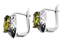 Vintage 925 Silver peridot earrings vec141s Russian Soviet style