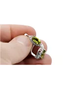 Vintage 925 Silver peridot earrings vec141s Russian Soviet style