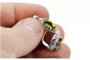 Vintage 925 Silver peridot earrings vec141s Russian Soviet style