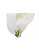 Vintage 925 Silver peridot earrings vec141s Russian Soviet style