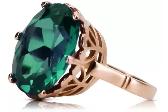 Silver 925 Rose Gold Plated Emerald Ring vrc130rp Vintage