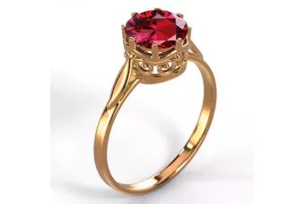 Rose 14k aur roz 585 rubin inel vrc079 Vintage
