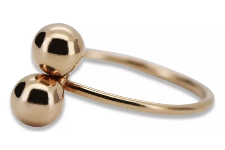 Руско съветско розово злато 14k 585 Vintage пръстен vrn006