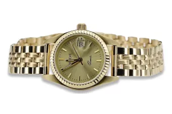 Goldene Herrenuhr Geneve ★ zlotychlopak.pl ★ Gold Reinheit 585 333 Niedriger Preis!
