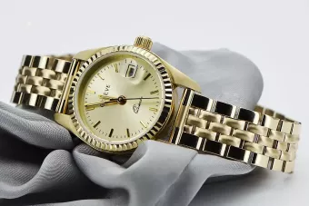 Χρυσό ρολόι με γυναικείο βραχιόλι 14k Geneve lw020ydy&lbw008y