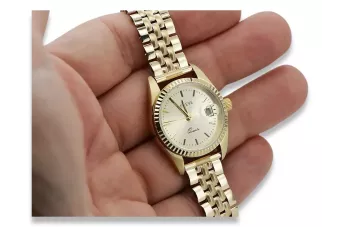 Χρυσό ρολόι με γυναικείο βραχιόλι 14k Geneve lw020ydy&lbw008y