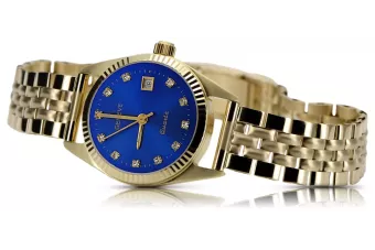 Желтые 14k 585 золотые Женские наручные часы Geneve lw020ydblz&lbw008y