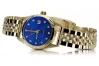 Жълт 14k 585 златен Дамски ръчен часовник Geneve lw020ydblz&lbw008y