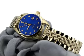 Χρυσό ρολόι με γυναικείο βραχιόλι 14k Geneve lw020ydblz&lbw008y