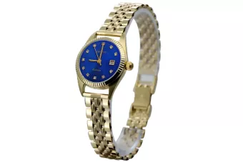 Χρυσό ρολόι με γυναικείο βραχιόλι 14k Geneve lw020ydblz&lbw008y