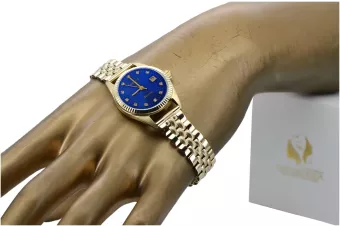 Χρυσό ρολόι με γυναικείο βραχιόλι 14k Geneve lw020ydblz&lbw008y