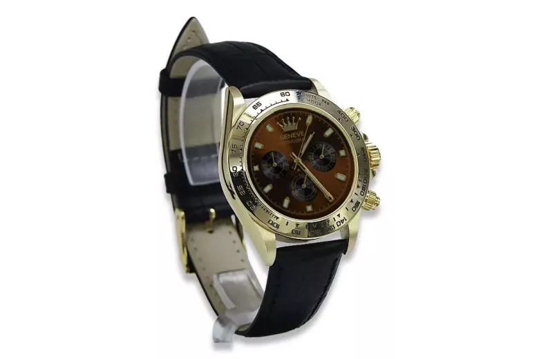 Reloj para hombres de oro Geneve ★ https://zlotychlopak.pl/es/ ★ Pureza de oro 585 333 Precio bajo!