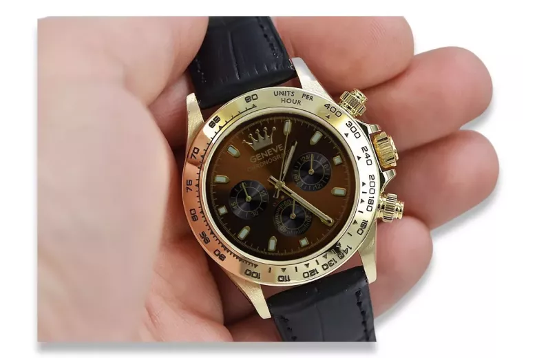 Reloj para hombres de oro Geneve ★ https://zlotychlopak.pl/es/ ★ Pureza de oro 585 333 Precio bajo!