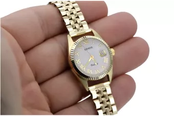 Goldene Herrenuhr Geneve ★ zlotychlopak.pl ★ Gold Reinheit 585 333 Niedriger Preis!