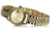 Жовтий 14k 585 золотий наручний годинник Lady Geneve lw078ydg&lbw008y
