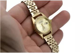 Goldene Herrenuhr Geneve ★ zlotychlopak.pl ★ Gold Reinheit 585 333 Niedriger Preis!
