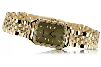 Goldene Herrenuhr Geneve ★ zlotychlopak.pl ★ Gold Reinheit 585 333 Niedriger Preis!