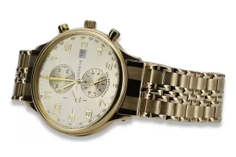 Yellow 14k gold men's watch Geneve wristwatch mw005ydy&mbw019y