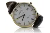 Yellow 14k gold men's Geneve watch dial white mw017ydw