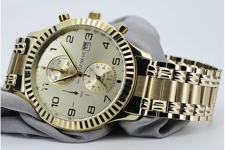 Montre hommes d'or Geneve ★ https://zlotychlopak.pl/fr/ ★ Pureté d'or 585 333 Low Price!