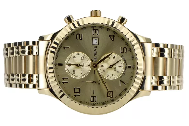 Reloj para hombres de oro Geneve ★ https://zlotychlopak.pl/es/ ★ Pureza de oro 585 333 Precio bajo!