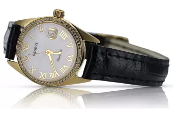 Golden Dámske hodinky 14K Geneve LW078YDPR s perlovým štítom