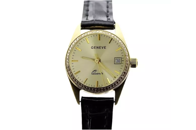 Złoty zegarek damski 14k Geneve lw078ydy