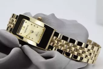 Χρυσό ρολόι με γυναικείο βραχιόλι 14k Geneve lw090y&lbw008y