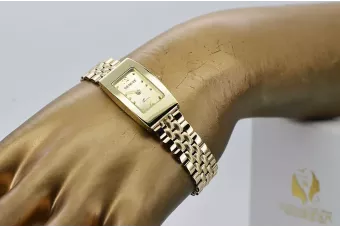 Χρυσό ρολόι με γυναικείο βραχιόλι 14k Geneve lw090y&lbw008y