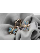 Rose pink 14k 585 gold dragonfly earrings ven153