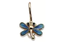 Rosafarbene Libellen-Ohrringe aus 14-karätigem 585er Gold ven153
